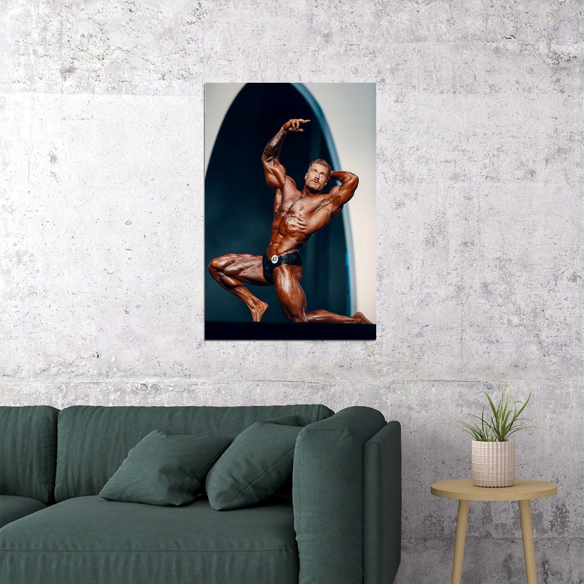 Chris Bumstead Olympia Pose Famous Bodybuilder Poster Bodybuilding Workout HD Photo Print