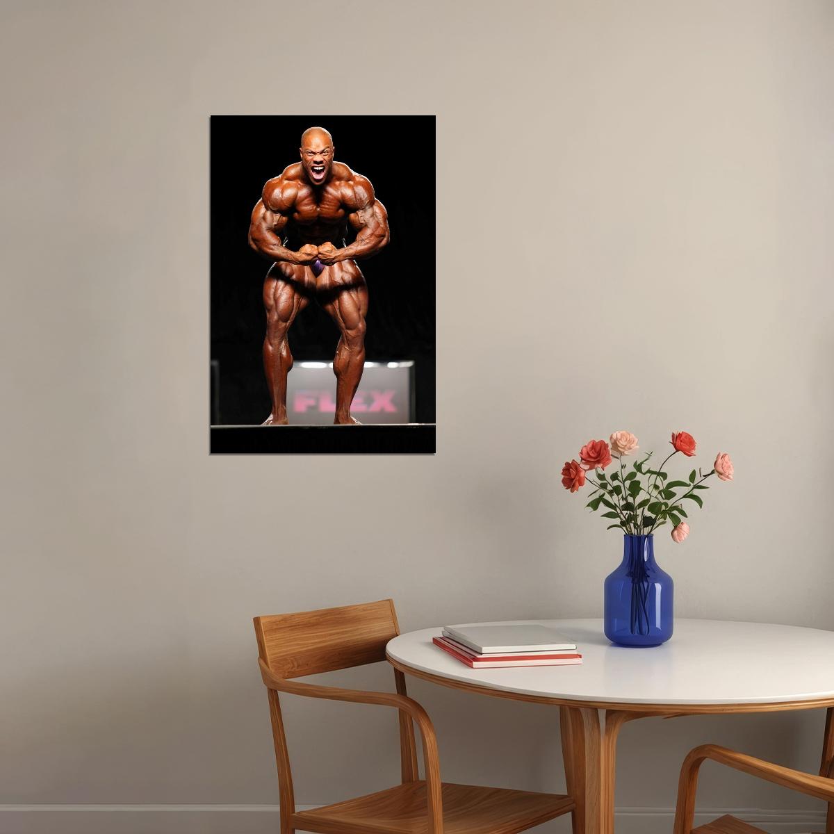 Phil Heath Olympia Pose Famous Bodybuilder Poster Bodybuilding Workout HD Photo Print