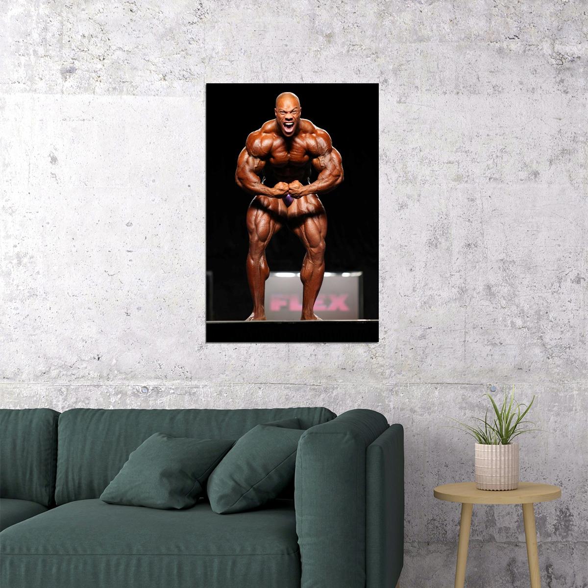 Phil Heath Olympia Pose Famous Bodybuilder Poster Bodybuilding Workout HD Photo Print