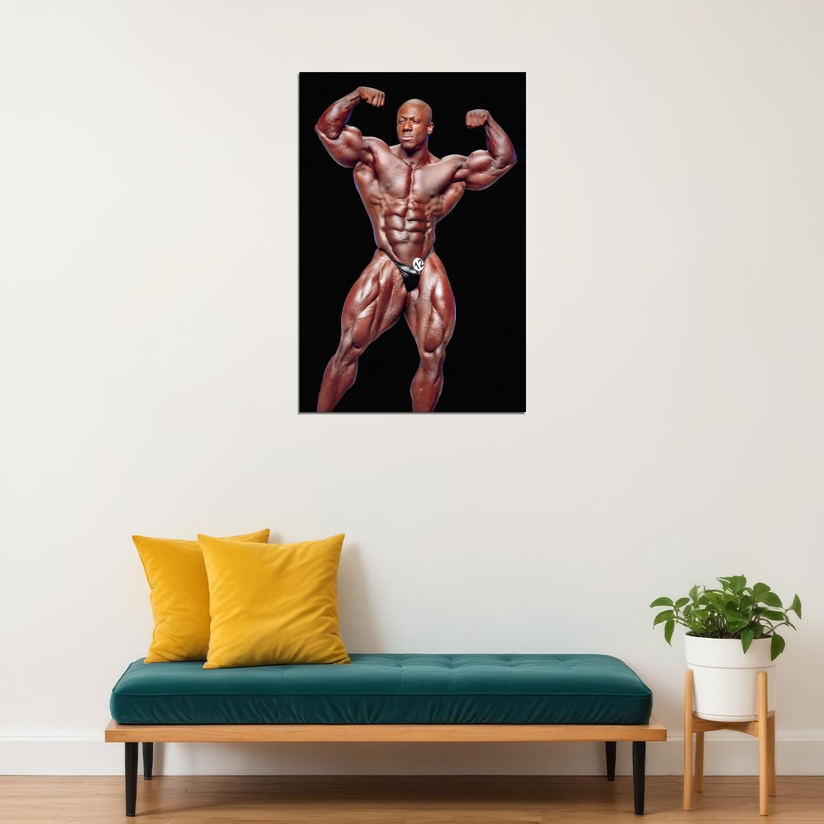 Shawn Rhoden Posing Famous Bodybuilder Poster Bodybuilding Workout HD Photo Print