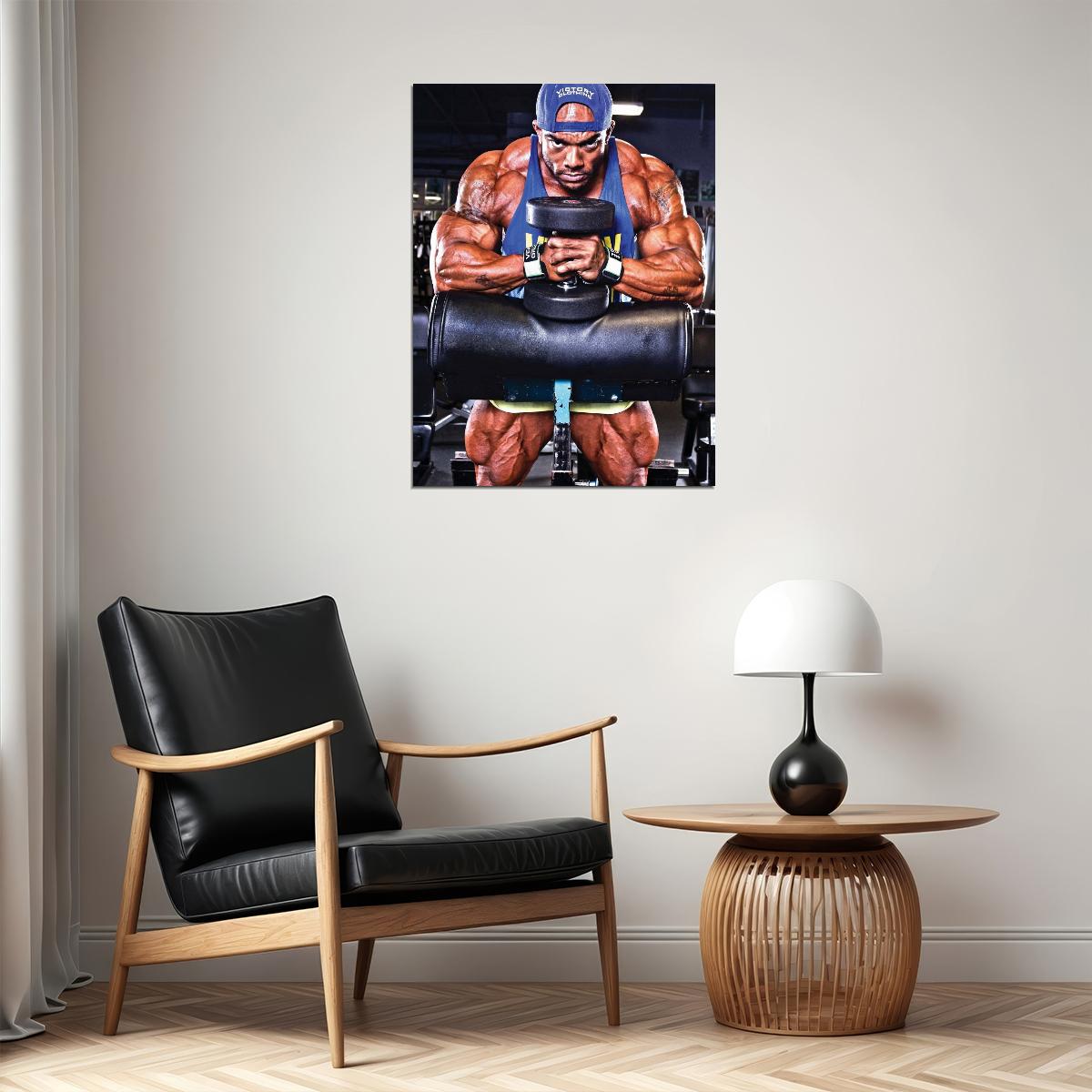 Sergio Oliva Jr. Gym Shot Famous Bodybuilder Poster Bodybuilding Workout HD Photo Print