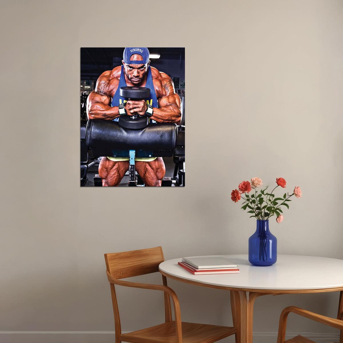 Sergio Oliva Jr. Gym Shot Famous Bodybuilder Poster Bodybuilding Workout HD Photo Print