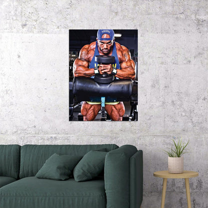 Sergio Oliva Jr. Gym Shot Famous Bodybuilder Poster Bodybuilding Workout HD Photo Print