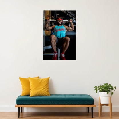 Sergio Oliva Jr. Gym Shot Famous Bodybuilder Poster Bodybuilding Workout HD Photo Print