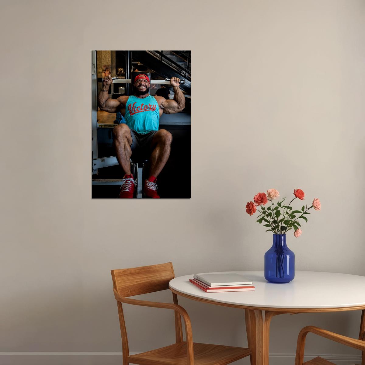 Sergio Oliva Jr. Gym Shot Famous Bodybuilder Poster Bodybuilding Workout HD Photo Print