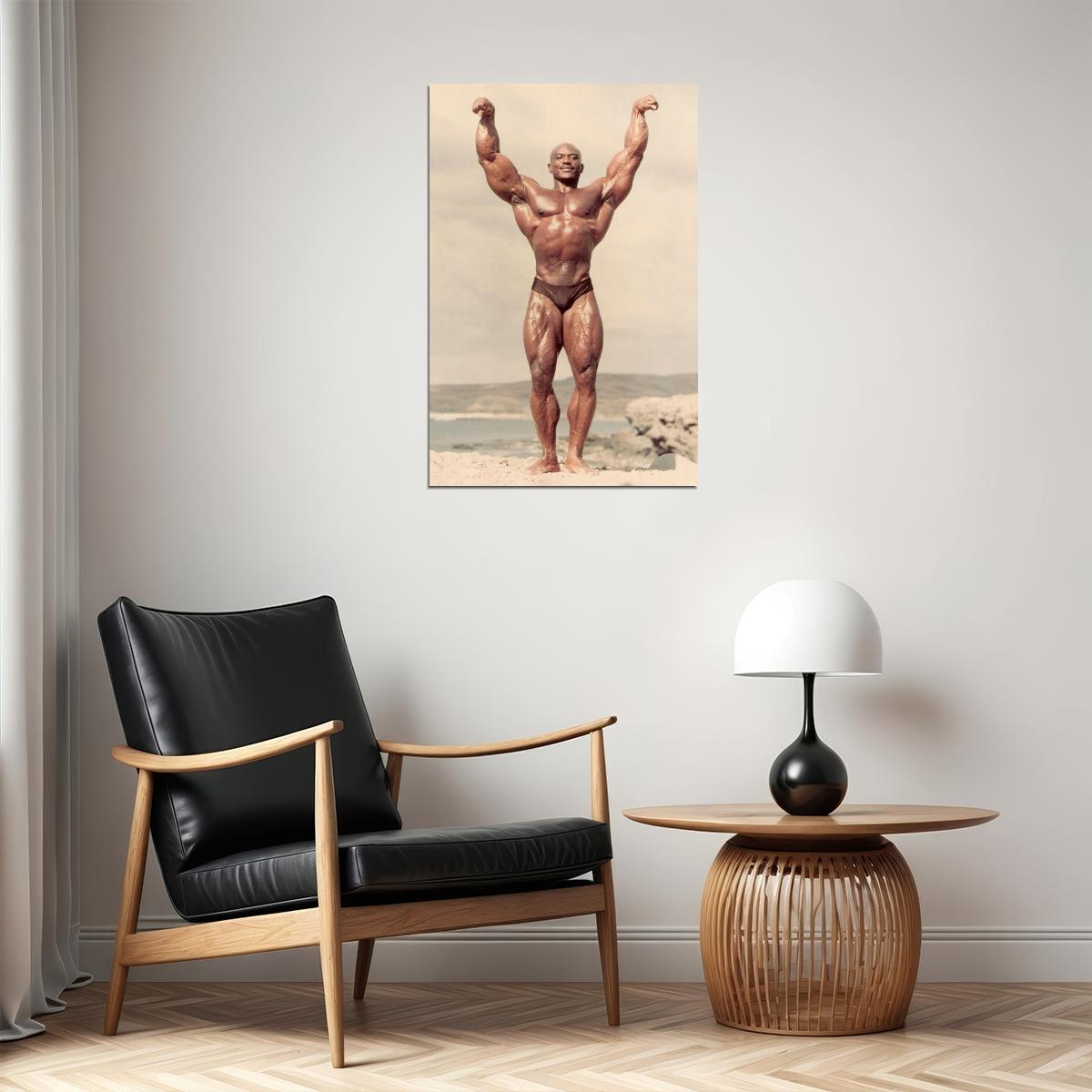 Sergio Oliva The Myth Bodybuilding Icon Poster Victory Pose Mr Olympia Bodybuilding HD Photo Print