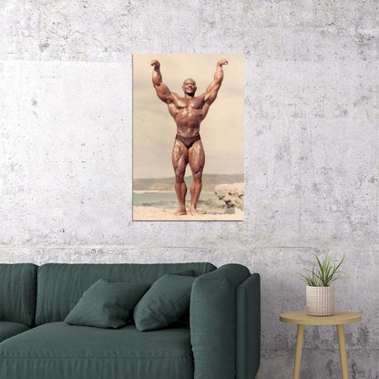 Sergio Oliva The Myth Bodybuilding Icon Poster Victory Pose Mr Olympia Bodybuilding HD Photo Print