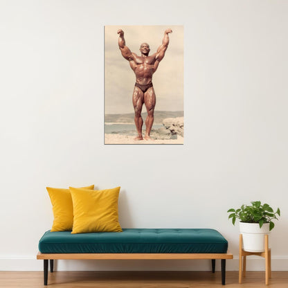 Sergio Oliva The Myth Bodybuilding Icon Poster Victory Pose Mr Olympia Bodybuilding HD Photo Print