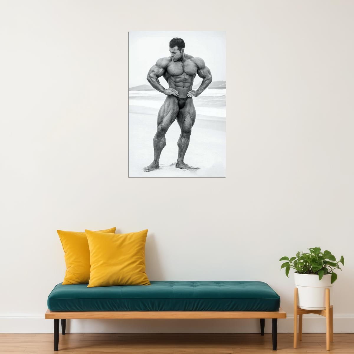 Steve Kuclo Black And White Famous Bodybuilder Poster Bodybuilding Workout HD Photo Print