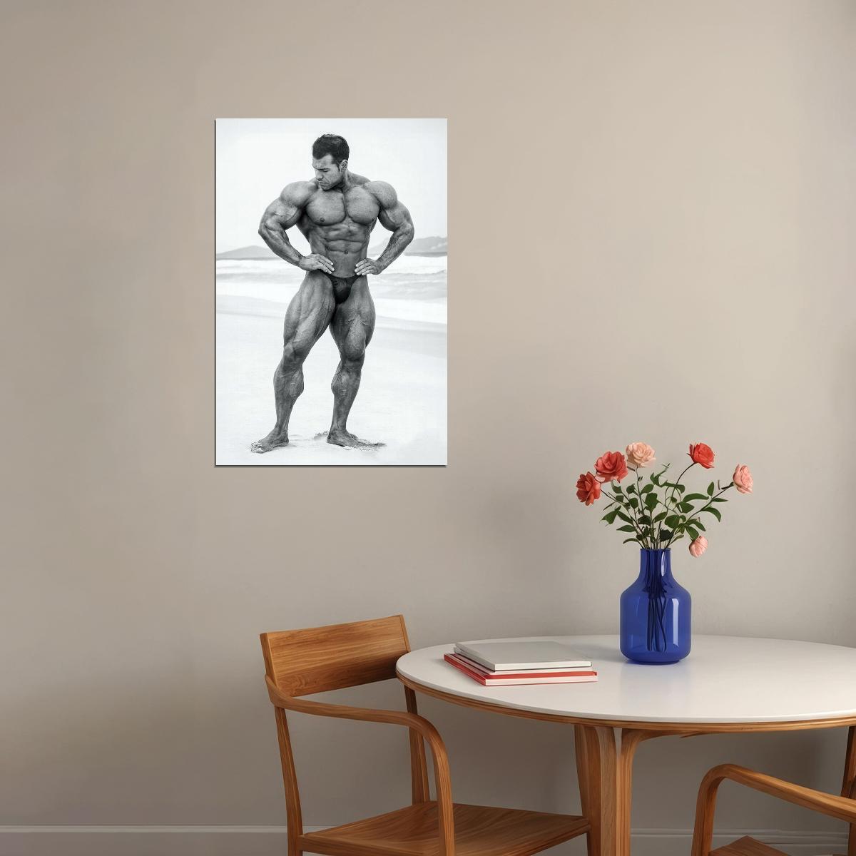 Steve Kuclo Black And White Famous Bodybuilder Poster Bodybuilding Workout HD Photo Print