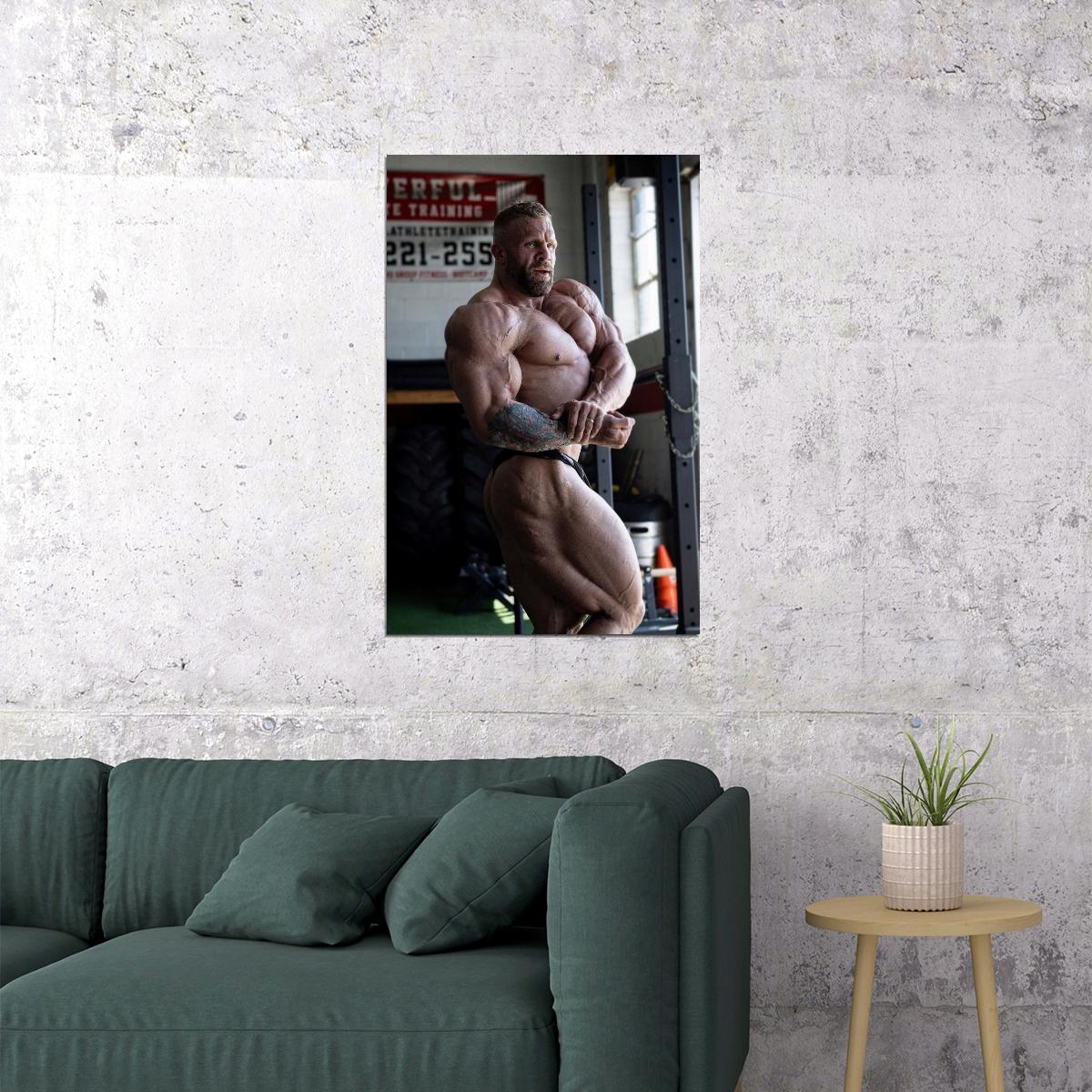 Iain Valliere Gym Shot Famous Bodybuilder Poster Bodybuilding Workout HD Photo Print