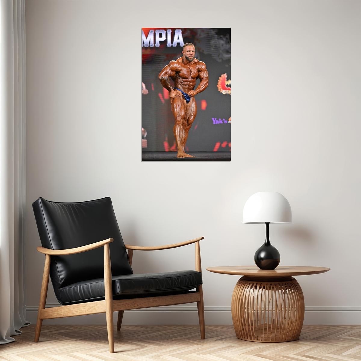 Iain Valliere Olympia Pose Famous Bodybuilder Poster Bodybuilding Workout HD Photo Print