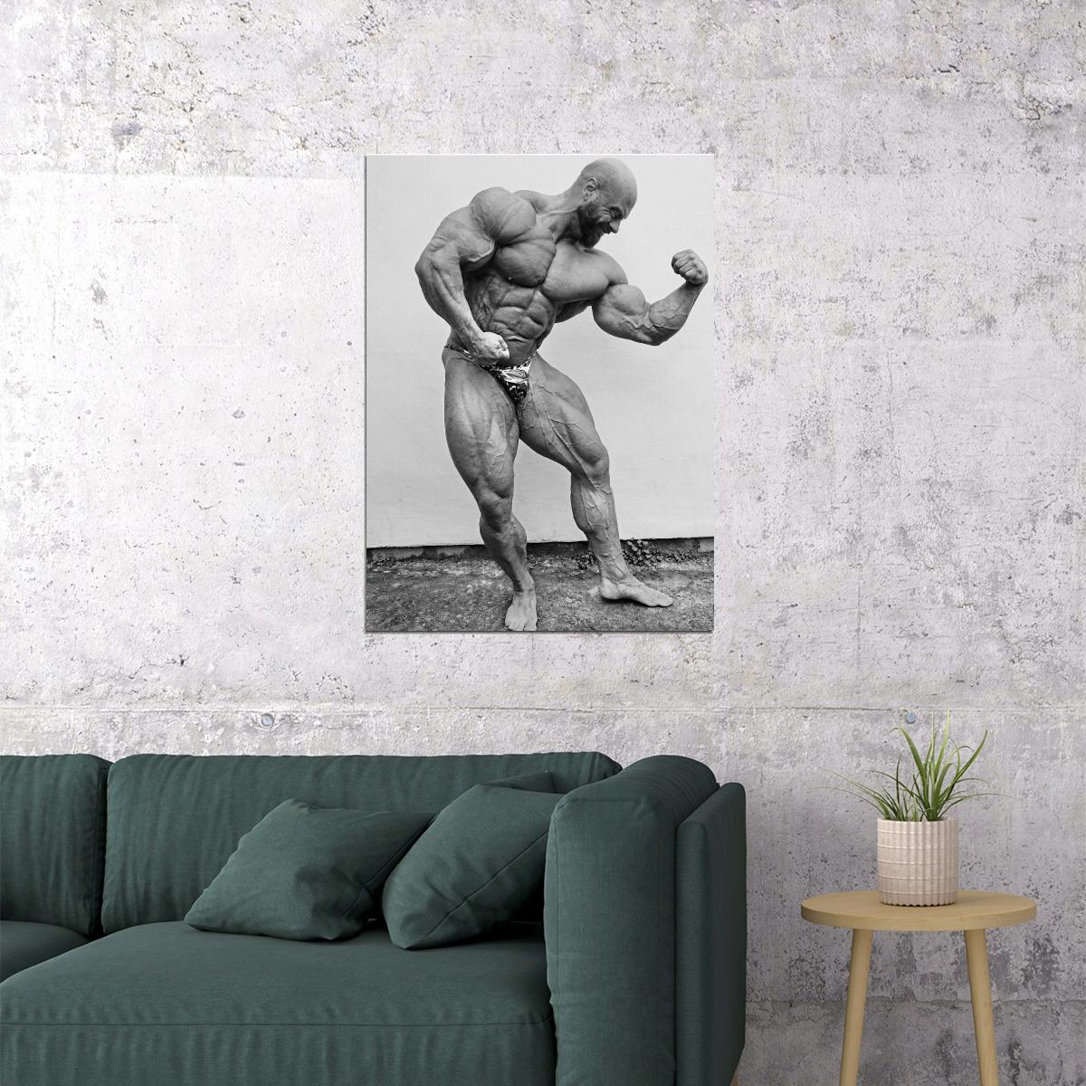 James Hollingshead Black And White Famous Bodybuilder Poster Bodybuilding Workout HD Photo Print