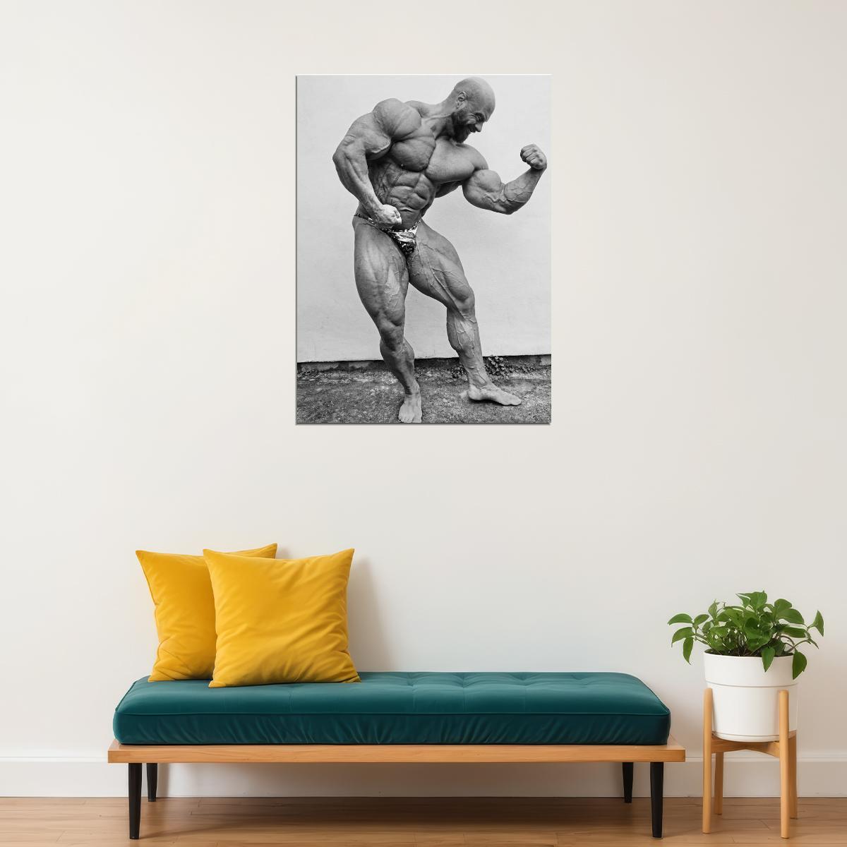 James Hollingshead Black And White Famous Bodybuilder Poster Bodybuilding Workout HD Photo Print