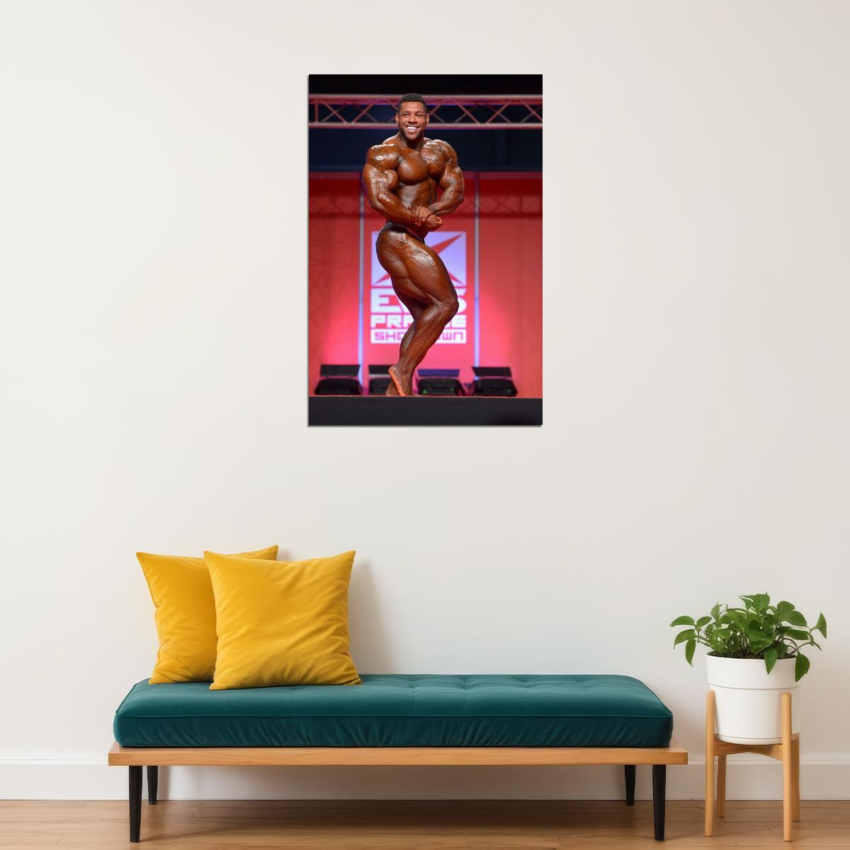 Nathan De Asha Olympia Shot Famous Bodybuilder Poster Bodybuilding Workout HD Photo Print