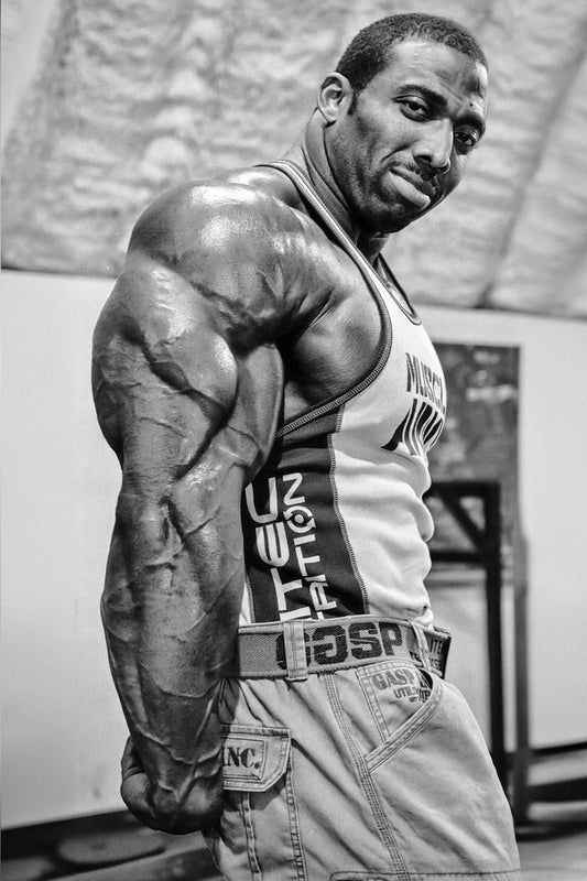 Cedric McMillan Black And White Gym Shot Famous Bodybuilder Poster Bodybuilding HD Photo Print