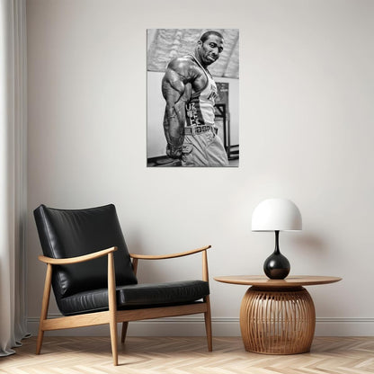 Cedric McMillan Black And White Gym Shot Famous Bodybuilder Poster Bodybuilding HD Photo Print