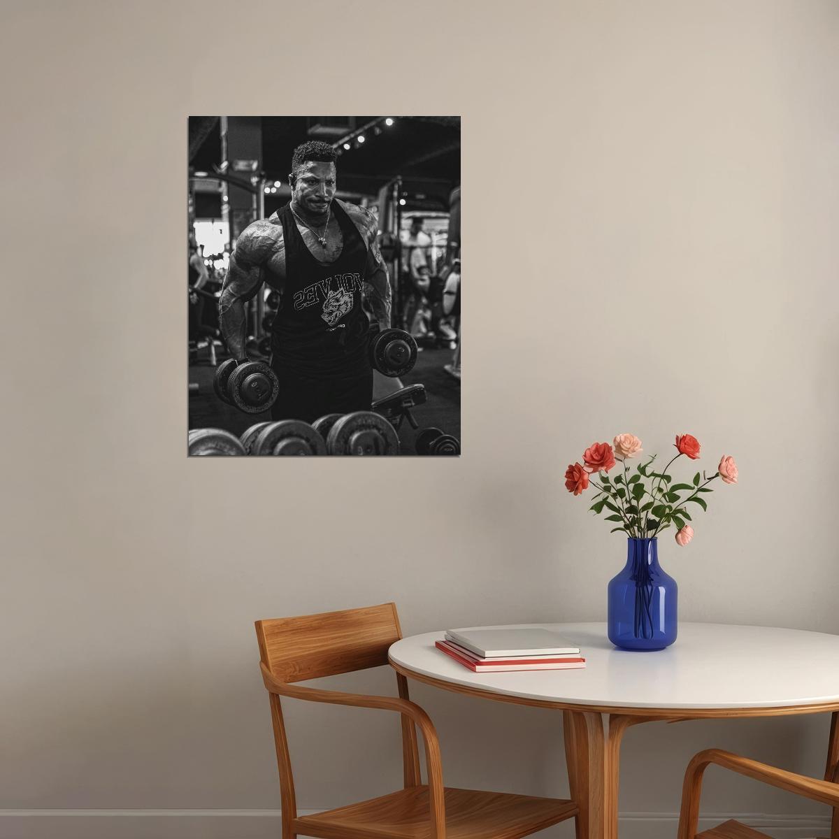 Patrick Moore Black And White Gym Shot Famous Bodybuilder Poster Bodybuilding HD Photo Print