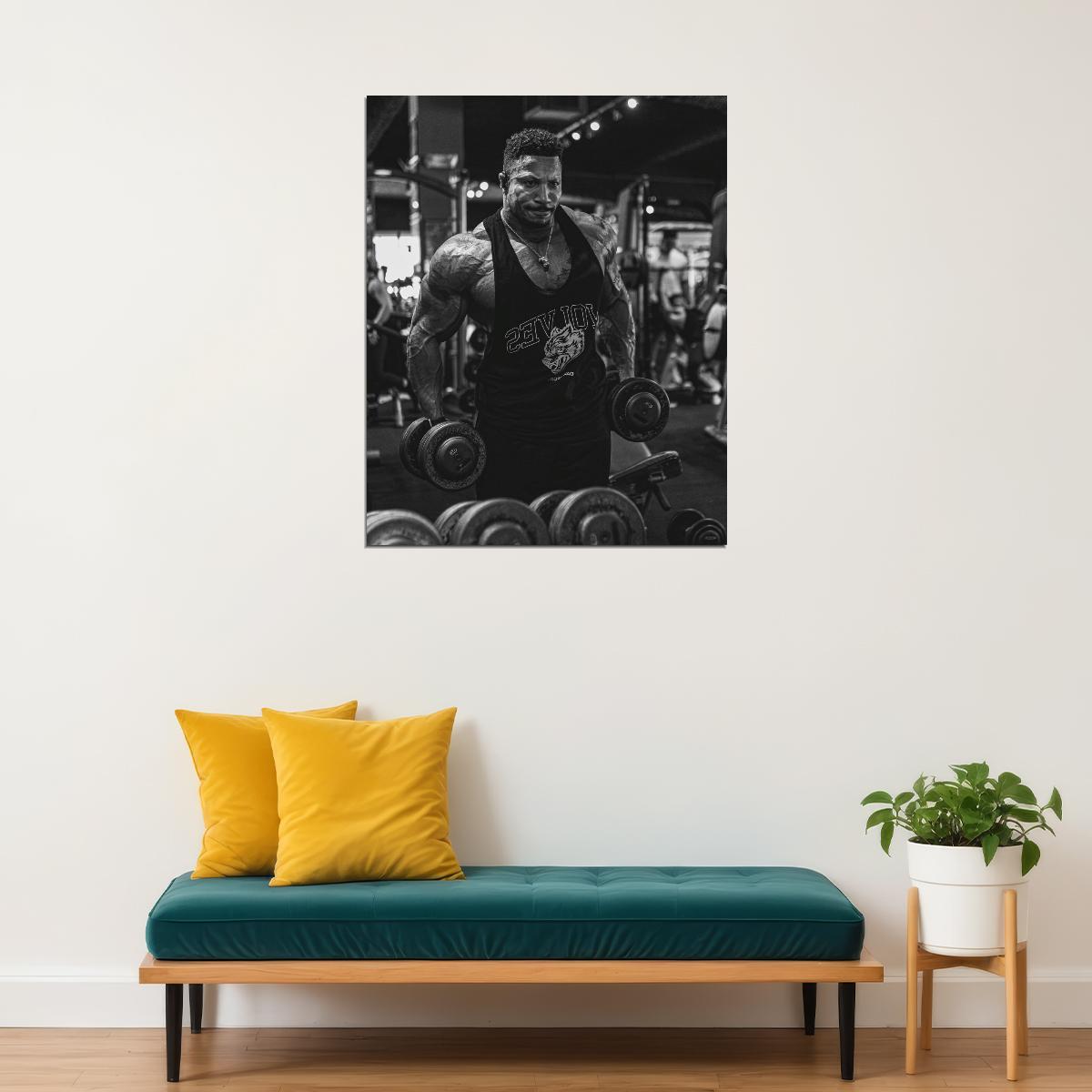 Patrick Moore Black And White Gym Shot Famous Bodybuilder Poster Bodybuilding HD Photo Print