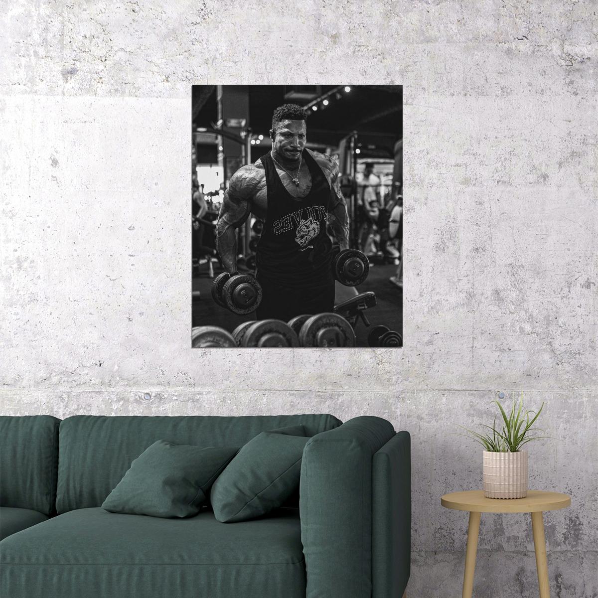 Patrick Moore Black And White Gym Shot Famous Bodybuilder Poster Bodybuilding HD Photo Print