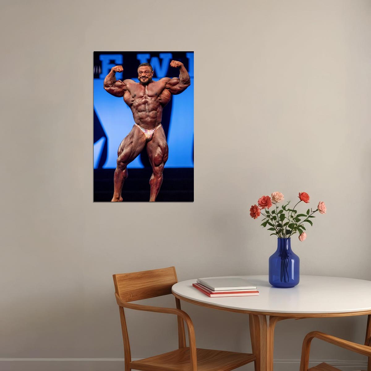 Roelly Winklaar Olympia Pose Famous Bodybuilder Poster Bodybuilding Workout HD Photo Print