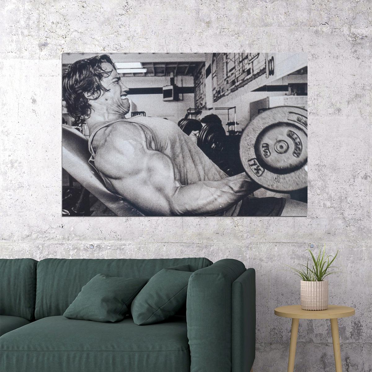 Arnold Schwarzenegger Old School Bodybuilding Icon Poster Famous Bodybuilder HD Photo Print