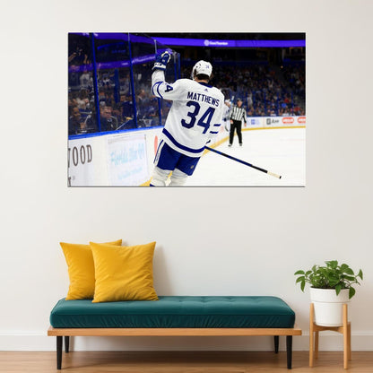 Auston Matthews Cool Back Shot Famous USA Hockey Player Poster North America Hockey HD Photo Print