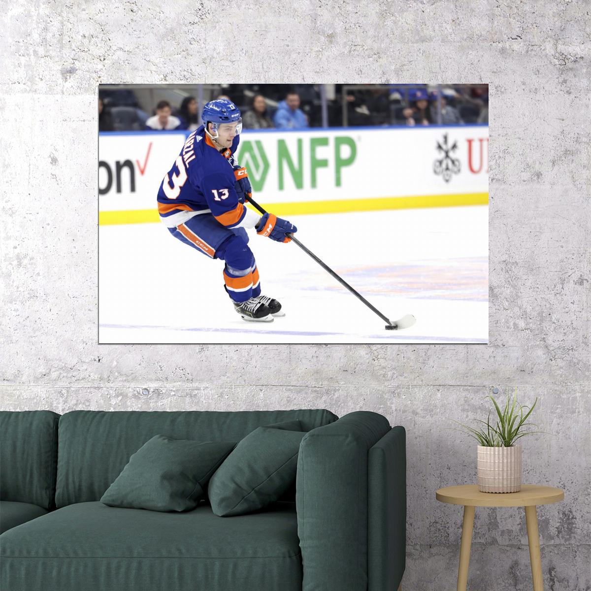 Mathew Barzal Famous USA Hockey Player Poster North America Hockey HD Photo Print
