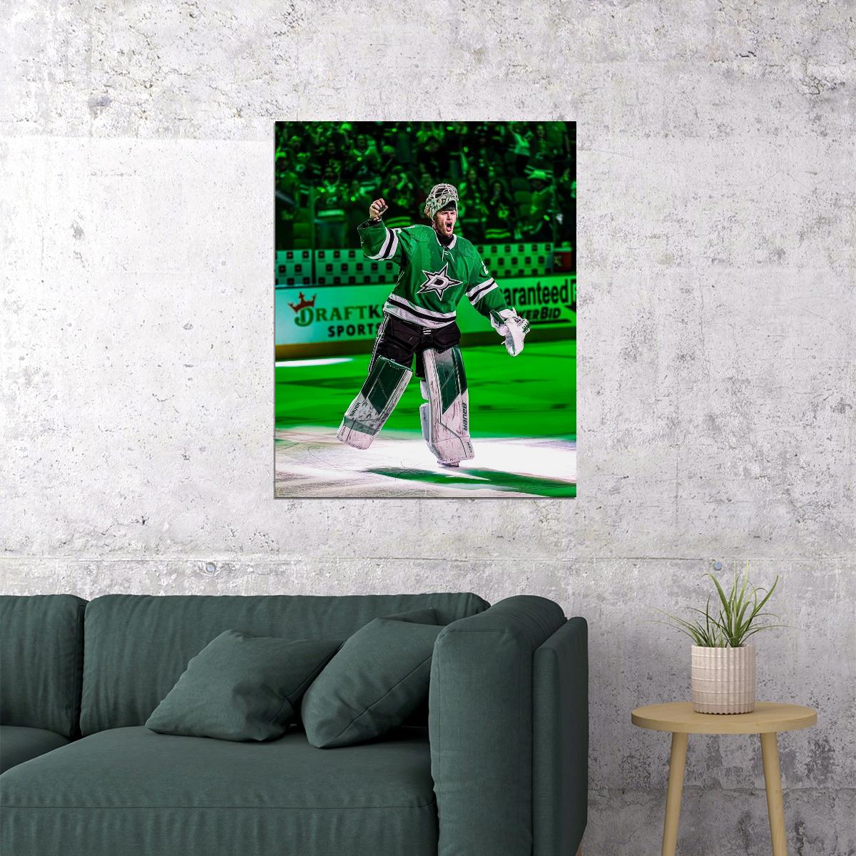 Jake Oettinger Victory Famous USA Hockey Player Poster North America Hockey HD Photo Print