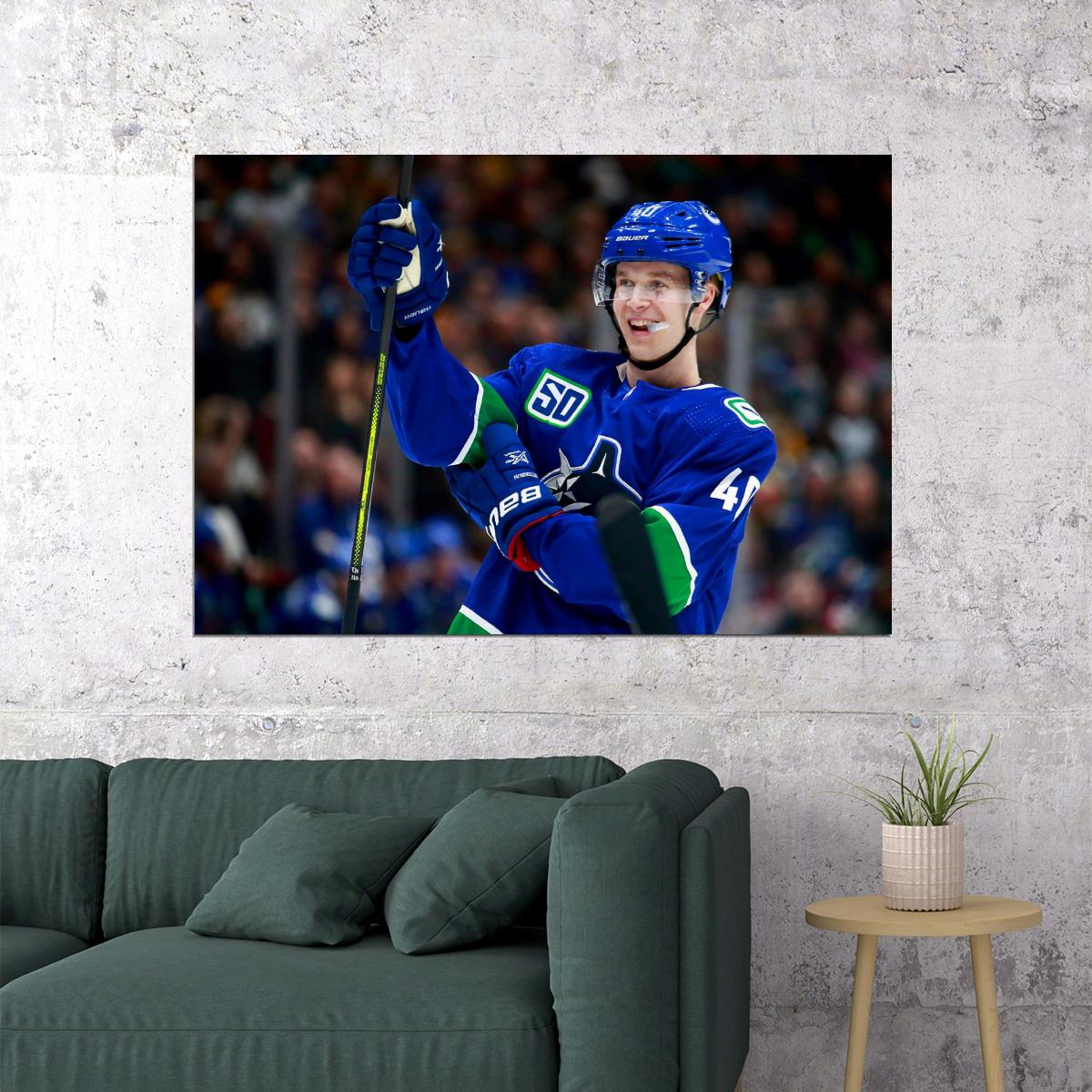 Elias Pettersson Famous USA Hockey Player Poster North America Hockey HD Photo Print