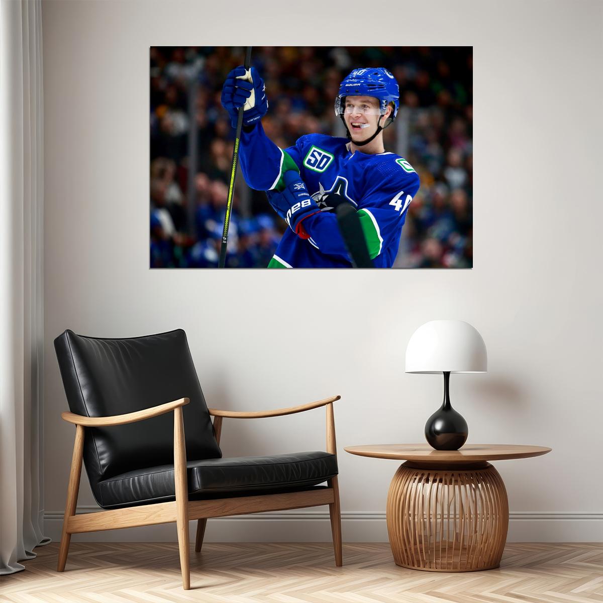 Elias Pettersson Famous USA Hockey Player Poster North America Hockey HD Photo Print