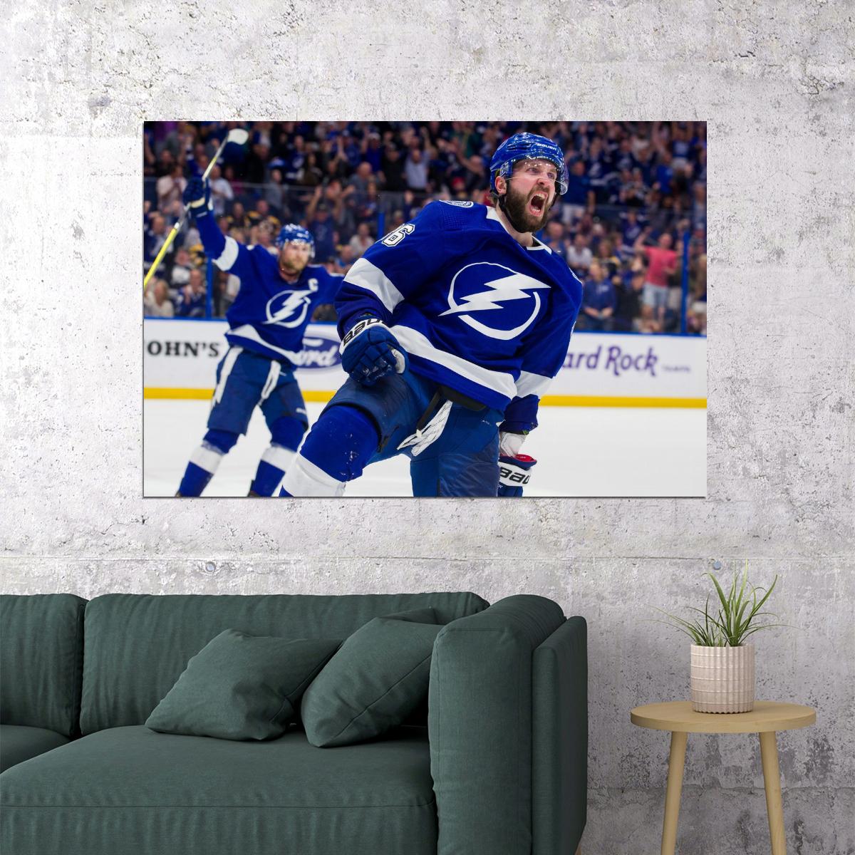 Nikita Kucherov Roar Scream Famous USA Hockey Player Poster North America Hockey HD Photo Print