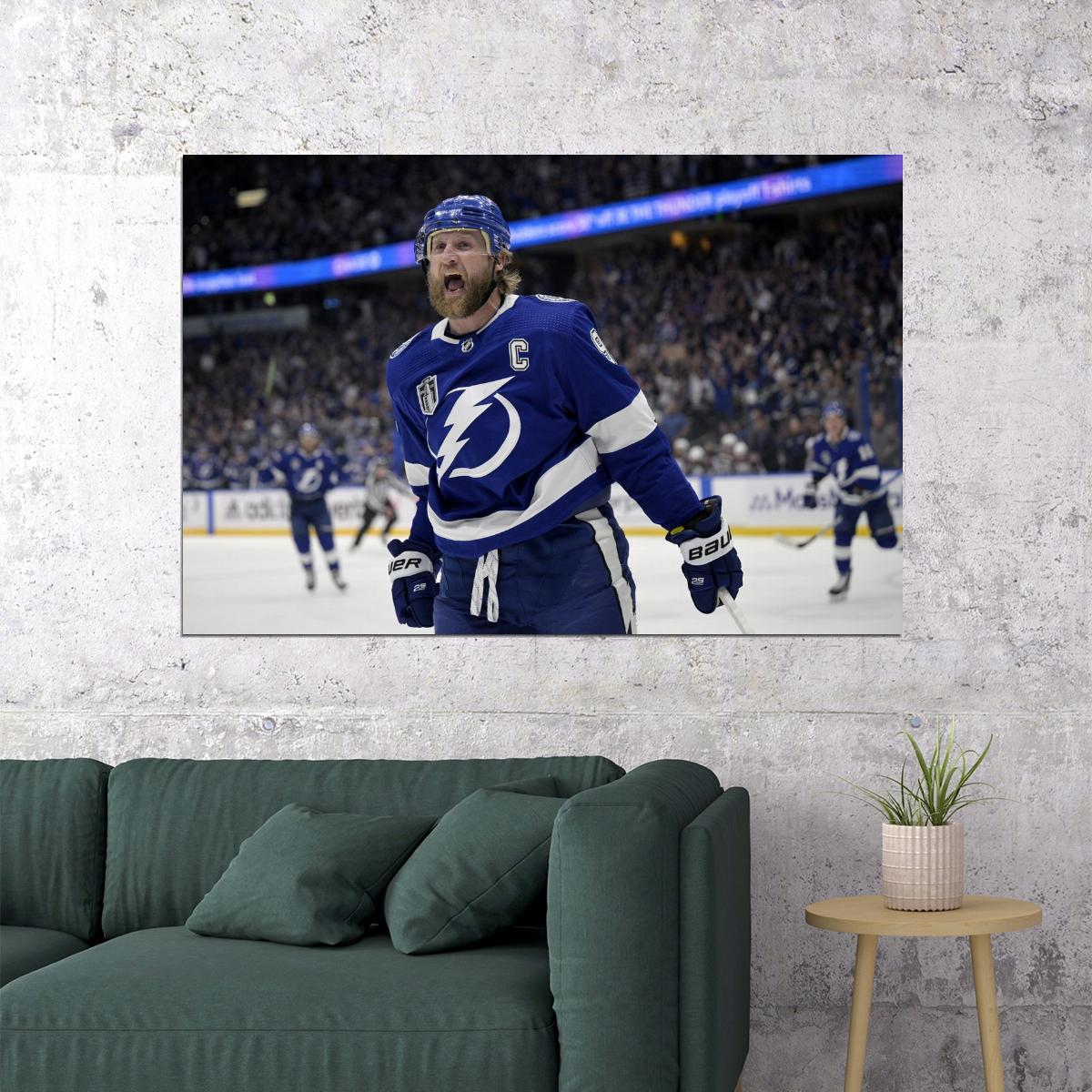 Steven Stamkos Scream Roar Famous USA Hockey Player Poster North America Hockey HD Photo Print