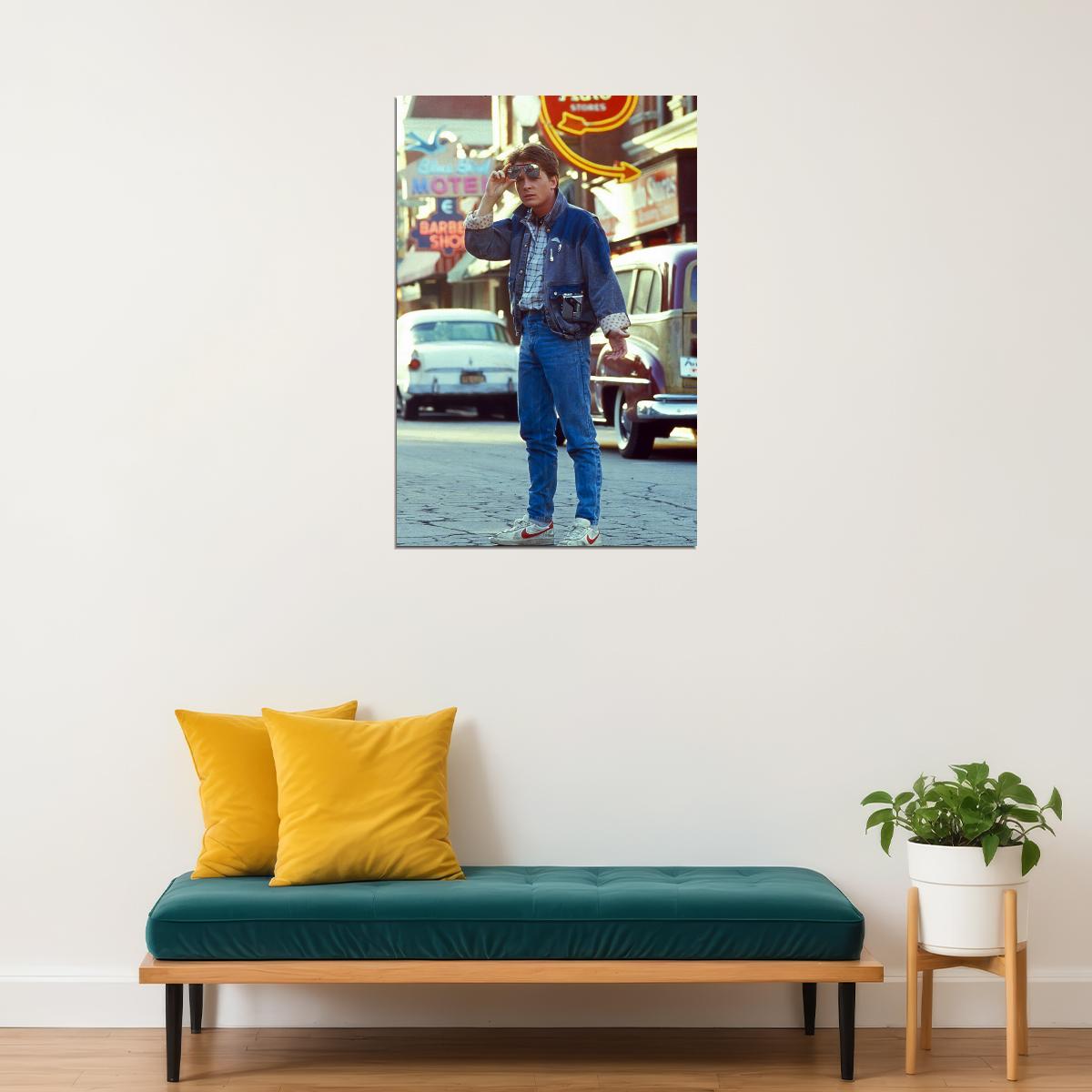 Michael J. Fox Marty McFly Back to the Future Movie Poster 80s Sci-Fi Iconic Retro Photo Print