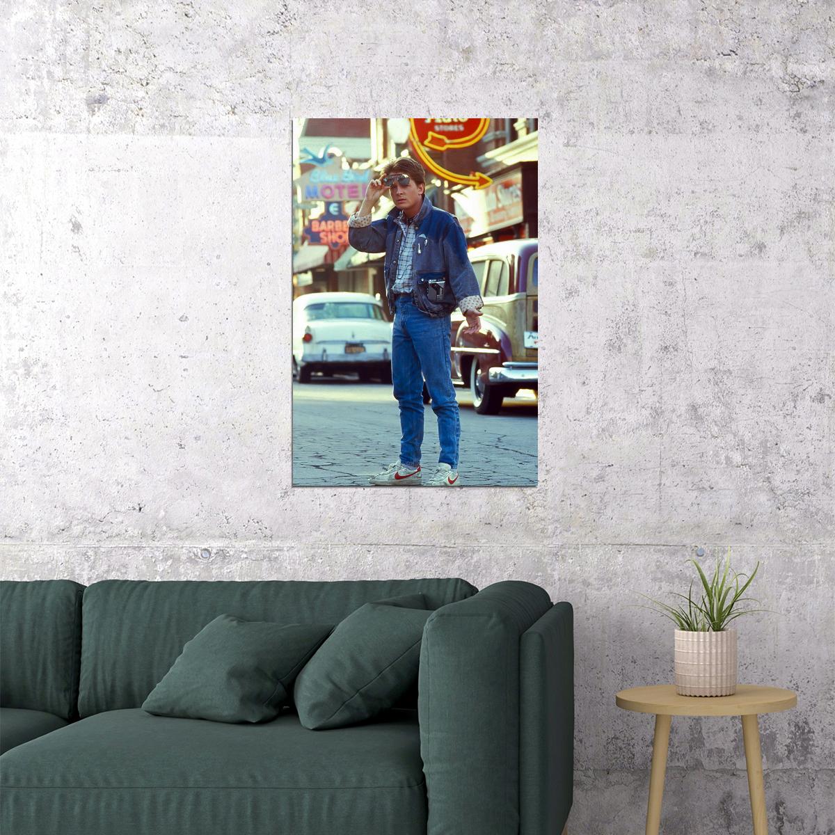 Michael J. Fox Marty McFly Back to the Future Movie Poster 80s Sci-Fi Iconic Retro Photo Print