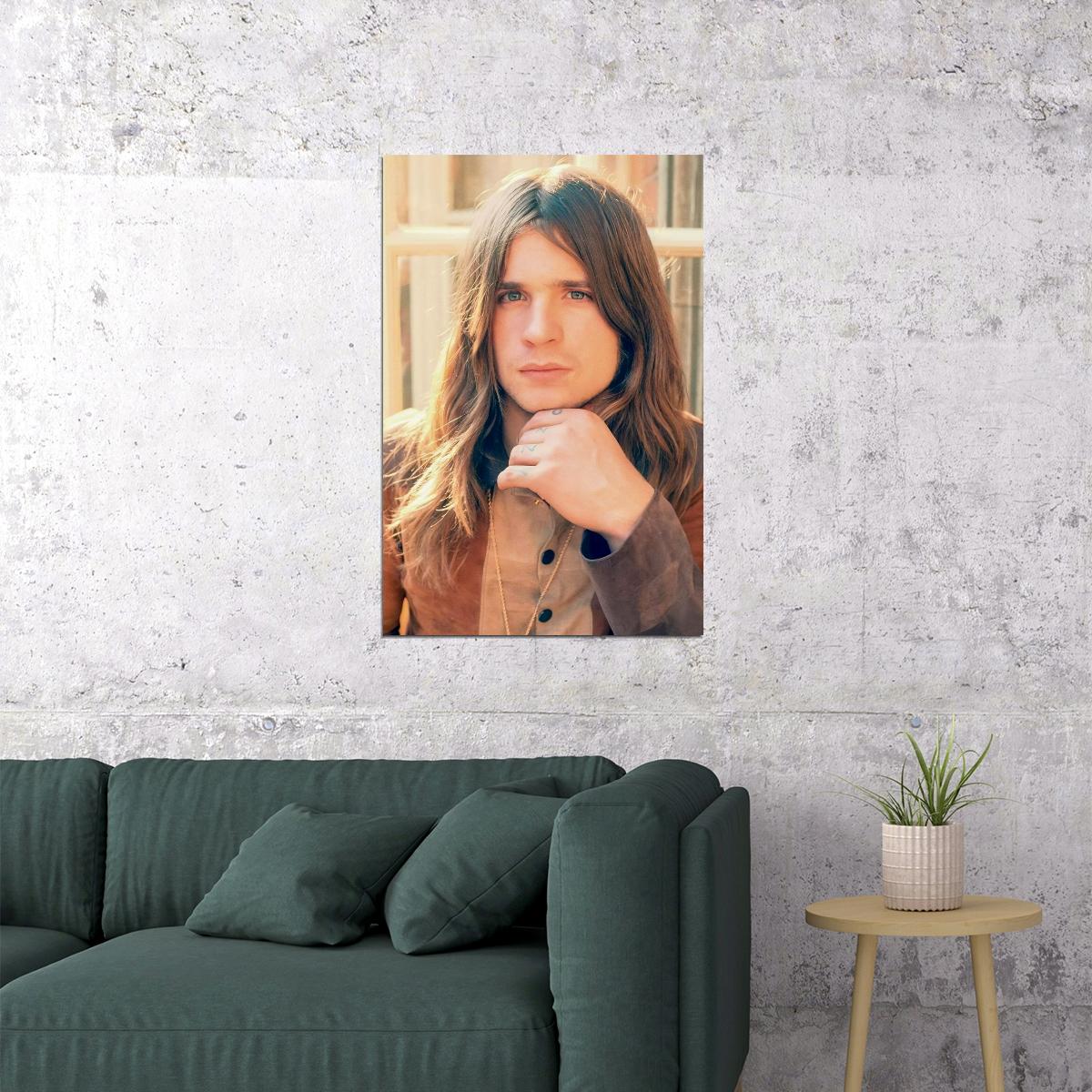 Ozzy Osbourne Young Music Poster Black Sabbath Frontman Photo Vintage 70s Rock Wall Art Print