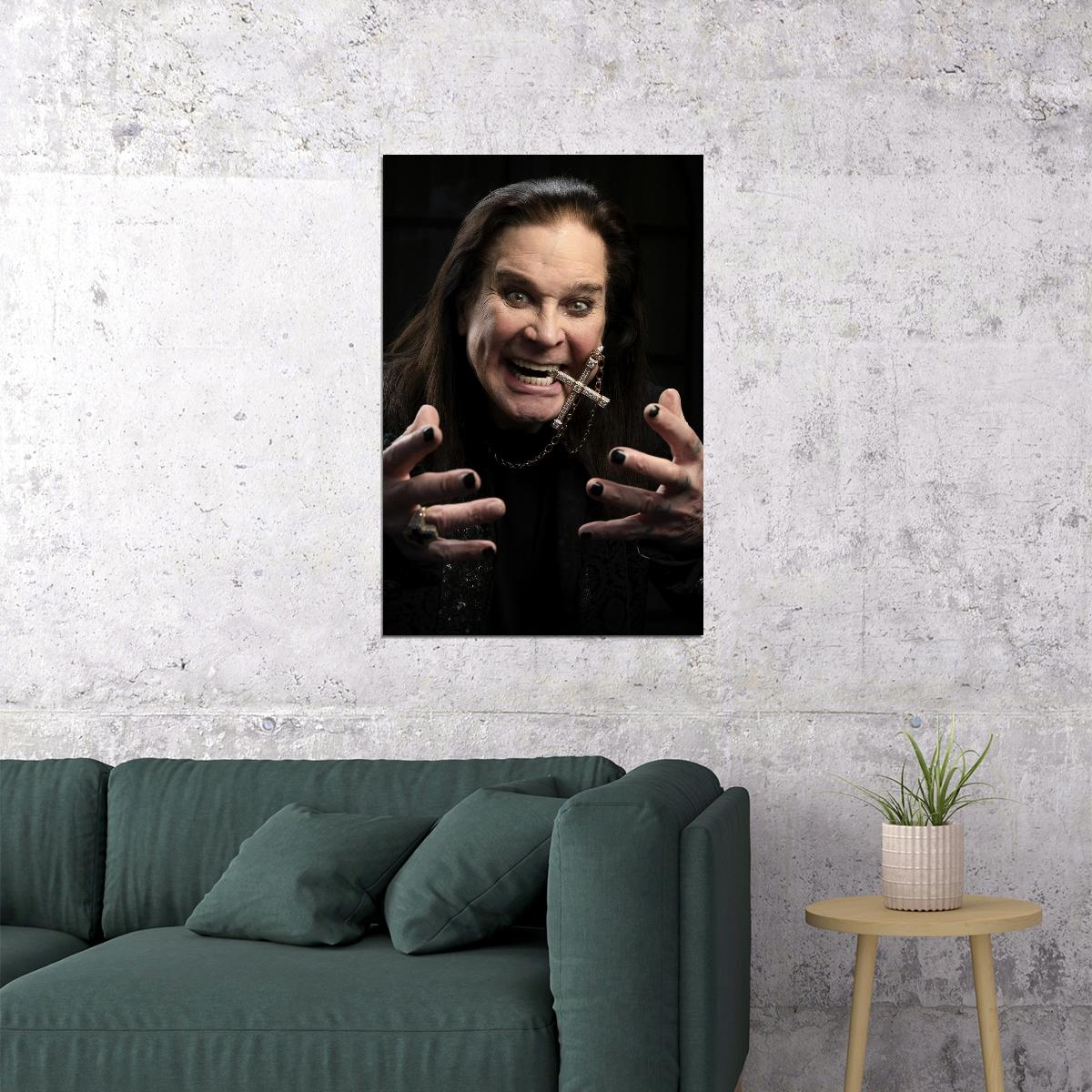 Ozzy Osbourne Iconic Black Sabbath Poster Heavy Metal Rockstar Wall Art Gothic Music Photo Print