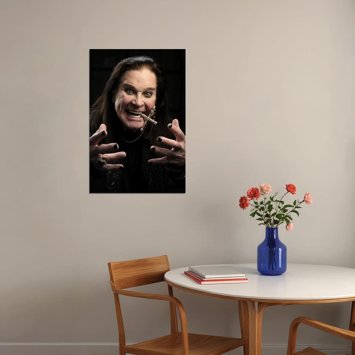 Ozzy Osbourne Iconic Black Sabbath Poster Heavy Metal Rockstar Wall Art Gothic Music Photo Print