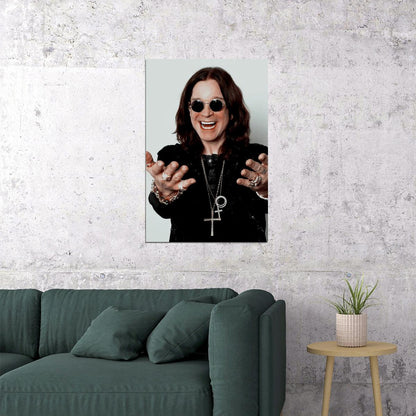 Ozzy Osbourne Rock Music Poster Black Sabbath Frontman Legendary Heavy Metal Singer Wall Art Print