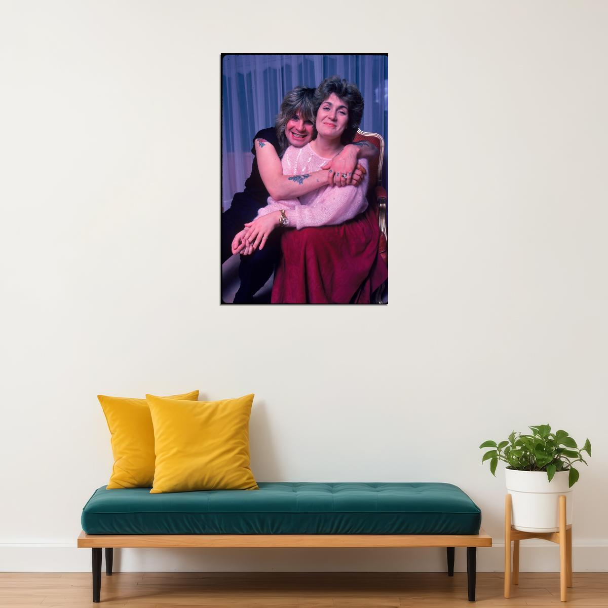 Sharon Osbourne And Ozzy Osbourne Couple Poster Legendary Rock Music Family Wall Art Print