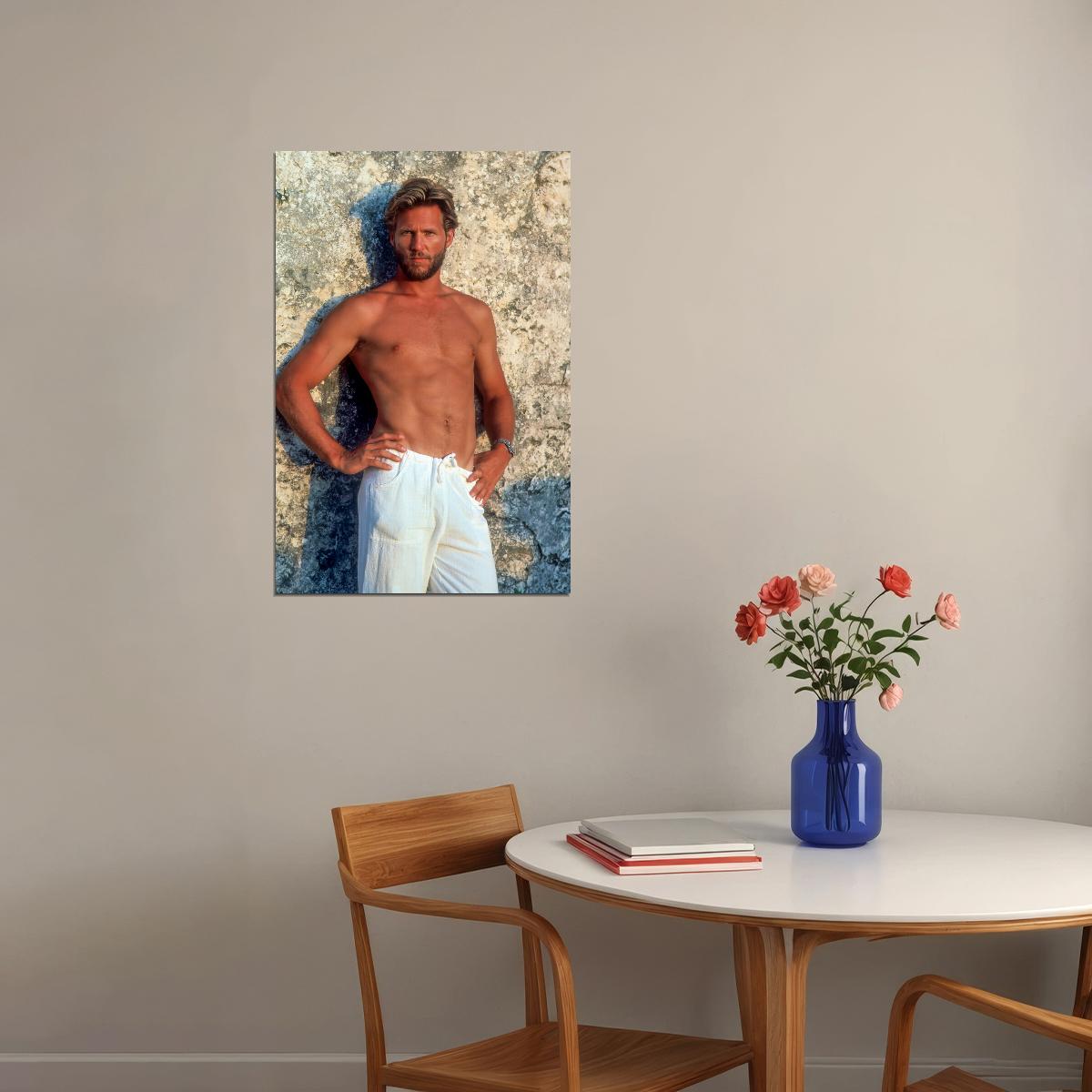 Jeff Bridges Young And Hot Shirtless Poster Iconic 1980s Actor Beach Photo Wall Art Print