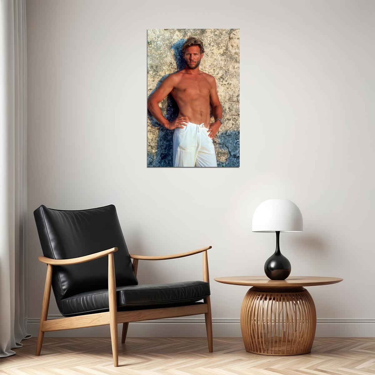 Jeff Bridges Young And Hot Shirtless Poster Iconic 1980s Actor Beach Photo Wall Art Print