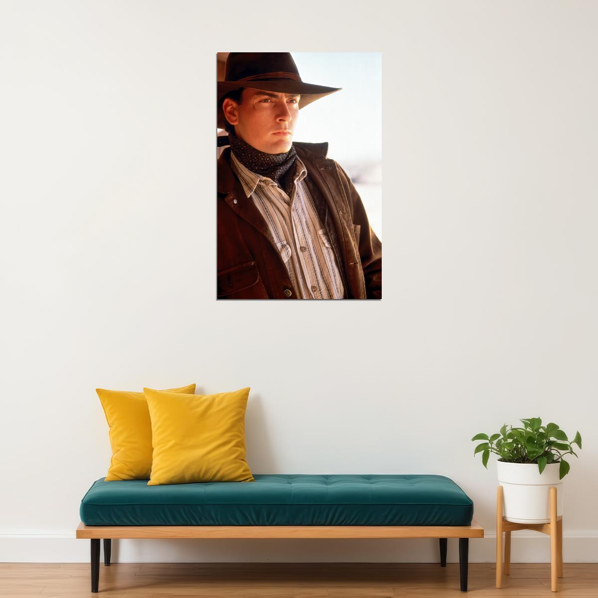 Charlie Sheen John Tunstall Young Guns 1988 Western Movie Poster Iconic Cowboy Hollywood Wall Art Print