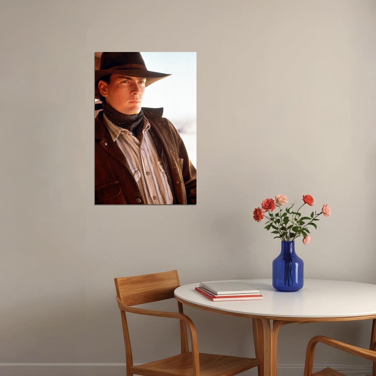 Charlie Sheen John Tunstall Young Guns 1988 Western Movie Poster Iconic Cowboy Hollywood Wall Art Print