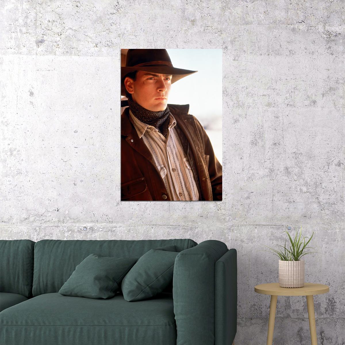 Charlie Sheen John Tunstall Young Guns 1988 Western Movie Poster Iconic Cowboy Hollywood Wall Art Print