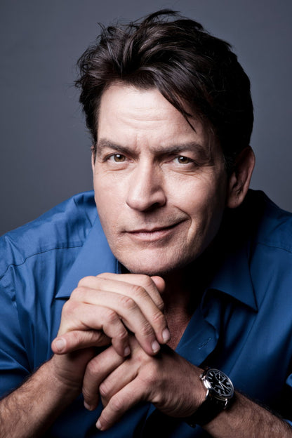 Charlie Sheen Portrait Poster Classic Hollywood Actor Two and a Half Men Star Wall Art Print