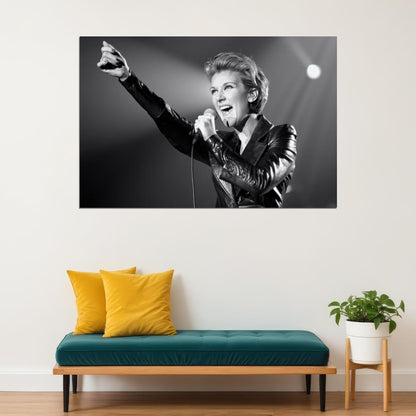 Celine Dion Live Black And White Poster Powerful Vocal Icon Photo Music Concert Wall Art Print