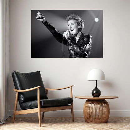 Celine Dion Live Black And White Poster Powerful Vocal Icon Photo Music Concert Wall Art Print