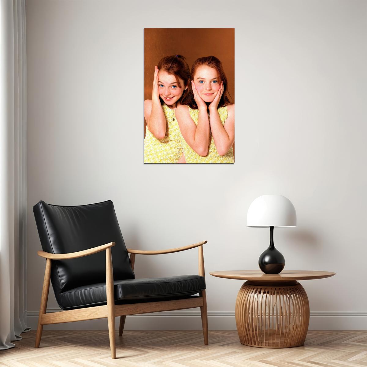 Lindsay Lohan The Parent Trap 1998 Movie Poster Young Twins Role Iconic Family Film Wall Art Print