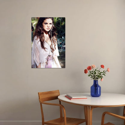 Selena Gomez Fashion Shoot Poster Boho Fashion Icon Photo Hollywood Star Glamorous Look Wall Art Print